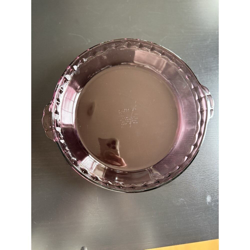 Set Of 2 Vintage Pyrex Cranberry Deep Dish Pie Plate 9” Glass Baking Dish - Picture 5 of 7